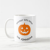 Minimalist Halloween Spooky Sips – Personalisiert Kaffeetasse (Links)