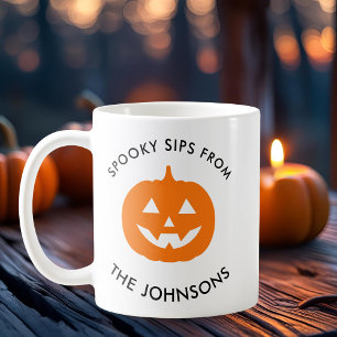 Minimalist Halloween Spooky Sips – Personalisiert Kaffeetasse