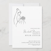 Minimalist Hand Drawn Bride Lovely Bridal Shower Einladung (Vorderseite)