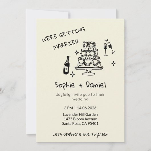 Minimalist Hand-Drawn Einladung (Vorderseite)