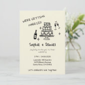 Minimalist Hand-Drawn Einladung (Stehend Vorderseite)