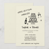 Minimalist Hand-Drawn Einladung (Vorne/Hinten)