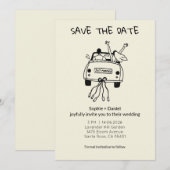 Minimalist Hand-Drawn  Save The Date (Vorne/Hinten)