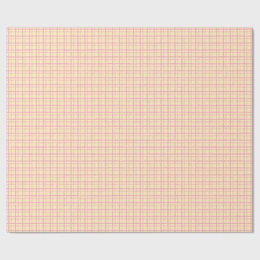 Minimalist Hand Drawn Wobbly Grid Check Yellow Geschenkpapier (Flach)