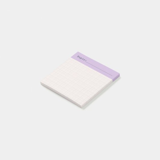 Minimalist HandDrawn Grid Topic Header Lilac Post-it Klebezettel (angewinkelt)