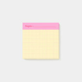 Minimalist HandDrawn Grid Topic Header Yellow Post-it Klebezettel (Vorderseite)