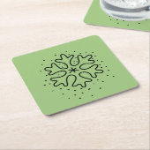 Minimalist handdrawn snowflake rechteckiger pappuntersetzer (angewinkelt)