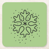Minimalist handdrawn snowflake rechteckiger pappuntersetzer (Vorderseite)
