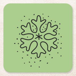 Minimalist handdrawn snowflake rechteckiger pappuntersetzer