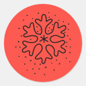 Minimalist handdrawn snowflake runder aufkleber (Vorderseite)