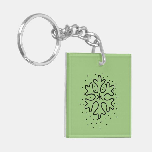 Minimalist handdrawn snowflake schlüsselanhänger (Vorderseite links)