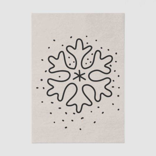Minimalist handdrawn snowflake seidenpapier (Vorderseite)