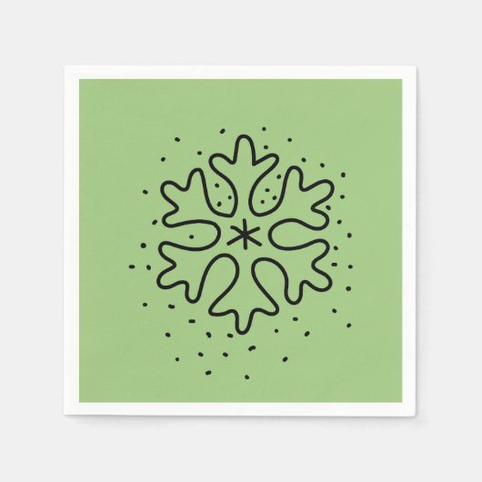 Minimalist handdrawn snowflake serviette (Vorderseite)