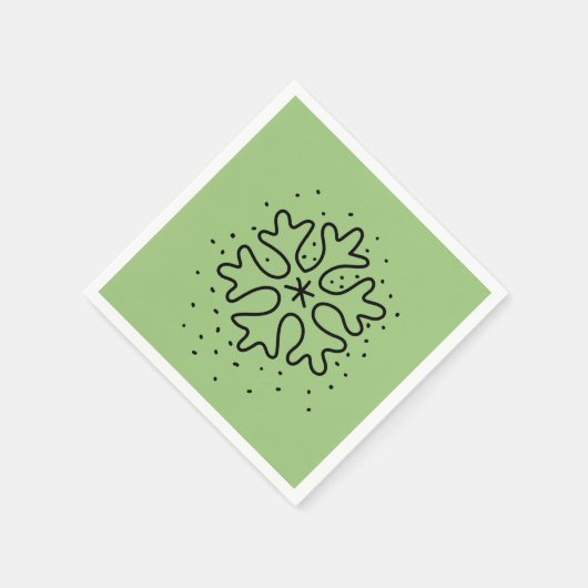 Minimalist handdrawn snowflake serviette (Ecke)