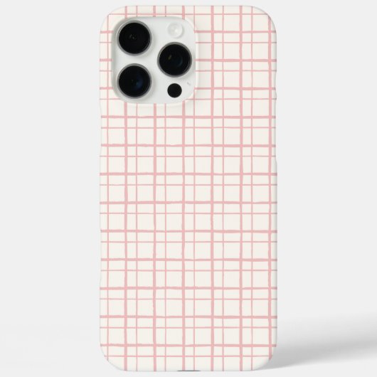 Minimalist HandDrawn Wobbly Grid Check Ballet Pink Case-Mate iPhone Hülle (Rückseite)