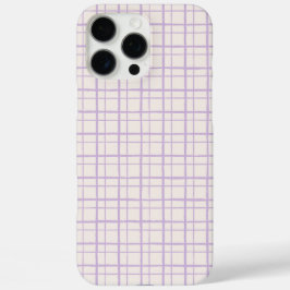 Minimalist HandDrawn Wobbly Grid Check Dusty Lilac iPhone 16 Pro Max Hülle