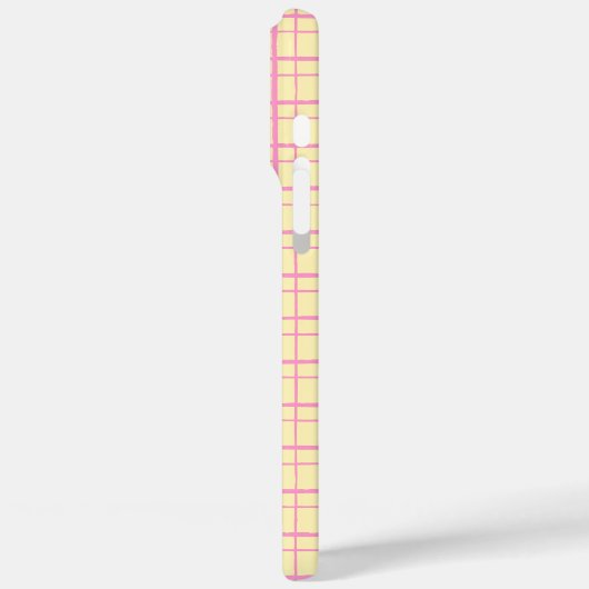 Minimalist HandDrawn Wobbly Grid Check Yellow Case-Mate iPhone Hülle (Rückseite / Links)