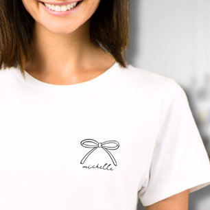 Minimalist Handgezeichneter Bogen Name T-Shirt