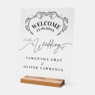 Minimalist Handwritten Elegant Welcome Sign Acrylschild