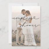 Minimalist Handwritten Heart Couples Shower Einladung (Vorderseite)