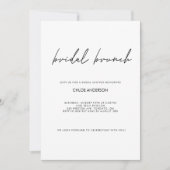 Minimalist Handwritten Script Black Bridal Shower Einladung (Vorderseite)