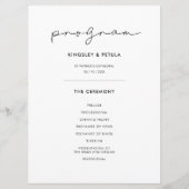 Minimalist handwritten wedding programm (Vorderseite)