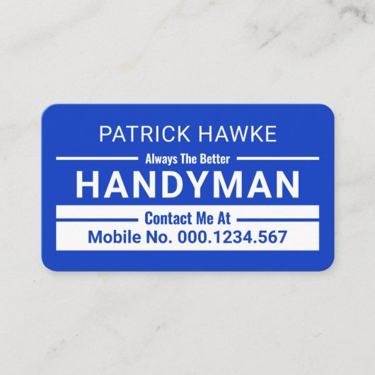 Minimalist Handyman Border Lines Visitenkarte (Vorderseite)
