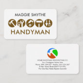 Minimalist Handyman Tools Icon Visitenkarte (Vorne/Hinten)