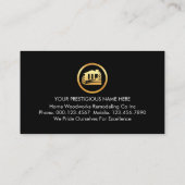 Minimalist Handyman Tools In Gold Frame Visitenkarte (Rückseite)