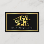 Minimalist Handyman Tools In Gold Frame Visitenkarte (Vorderseite)