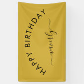 Minimalist Happy Birthday Classic Gold Banner (Vertikal)