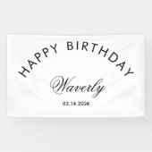 Minimalist Happy Birthday Classic White Banner (Horizontal)