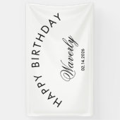 Minimalist Happy Birthday Classic White Banner (Vertikal)