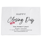Minimalist Happy Closing Day Sold from Realtor  Große Geschenktüte (Vorderseite)