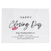 Minimalist Happy Closing Day Sold from Realtor  Große Geschenktüte (Rückseite)