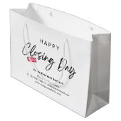 Minimalist Happy Closing Day Sold from Realtor  Große Geschenktüte (Rückseite Schrägansicht)