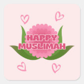 Minimalist Happy Muslimah Sticker (Vorderseite)