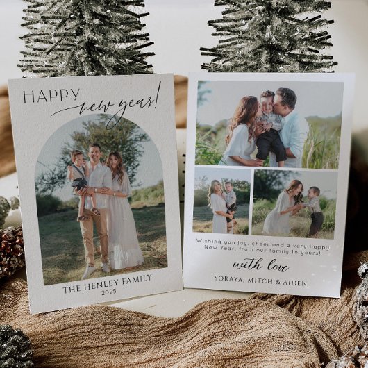 Minimalist Happy New Year Holiday Card Einladung