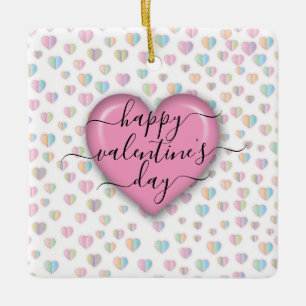 Minimalist Happy Valentine’s Day Keramikornament