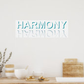Minimalist HARMONY Text Water Reflection & Shadow  Poster (Küche)
