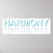 Minimalist HARMONY Text Water Reflection & Shadow  Poster (Vorne)
