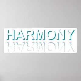 Minimalist HARMONY Text Water Reflection & Shadow  Poster