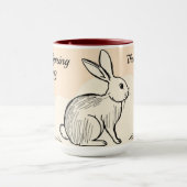 Minimalist-Hase personalisierter Kaffee Tasse (Zentrum)