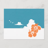 Minimalist Hawaii Hibiscus & Summer Clouds Postkarte (Vorderseite)