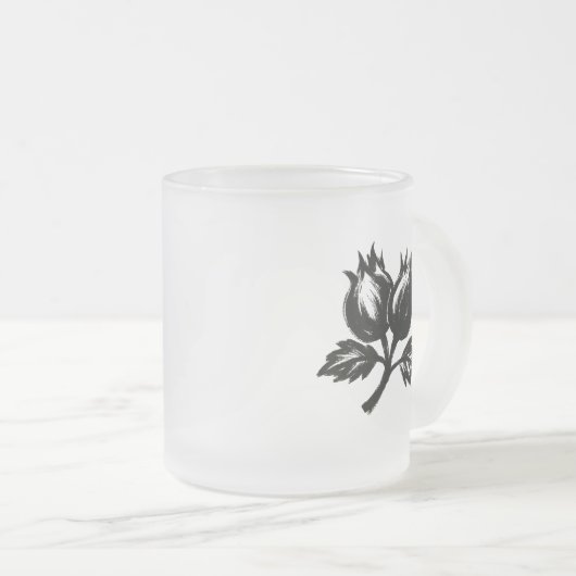 Minimalist Hazelnut – Ink Brush Botanic Design on  Mattglastasse (VorderseiteRechts)