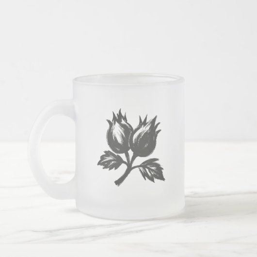 Minimalist Hazelnut – Ink Brush Botanic Design on  Mattglastasse (Links)
