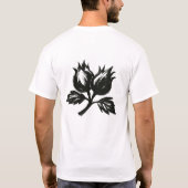 Minimalist Hazelnut – Ink Brush Botanic Design on  T-Shirt (Rückseite)