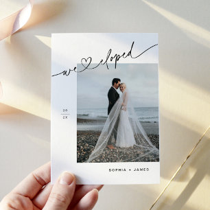 Minimalist Heart Elopement Announcement Einladung