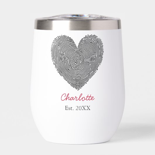 Minimalist Heart Fingerprint Personalized Name  (Vorderseite)