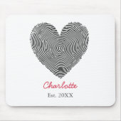 Minimalist Heart Fingerprint Personalized Name  Mousepad (Vorne)
